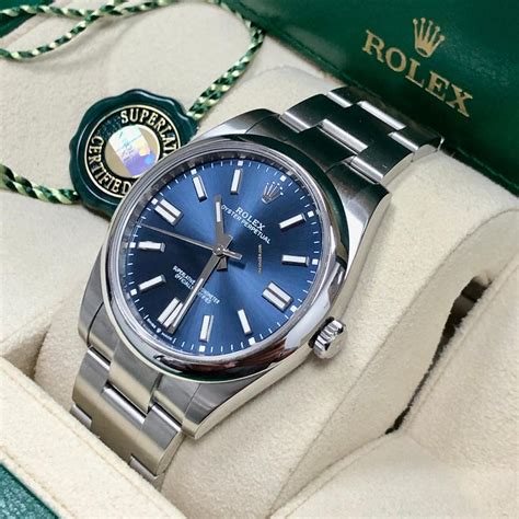 rolex oyster 41 mm blue|Rolex Oyster perpetual 41 review.